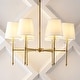 preview thumbnail 3 of 10, Honeycomb 27" 6-Light Mid-Century Modern Iron LED Chandelier, Brass Gold by JONATHAN Y