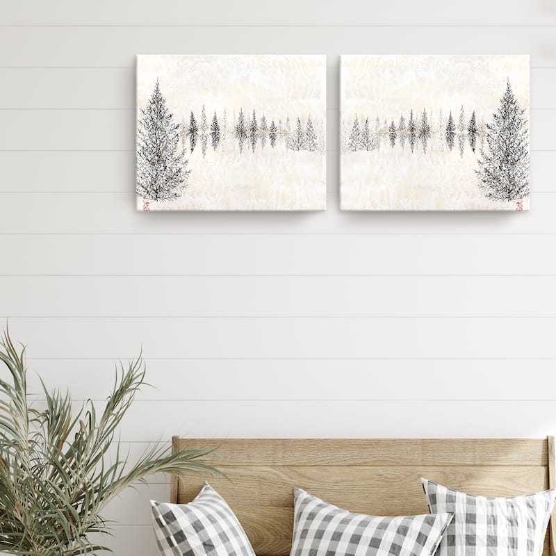 'Monoscape V-II' 2 Piece Canvas Wall Art Set by Karen Biery