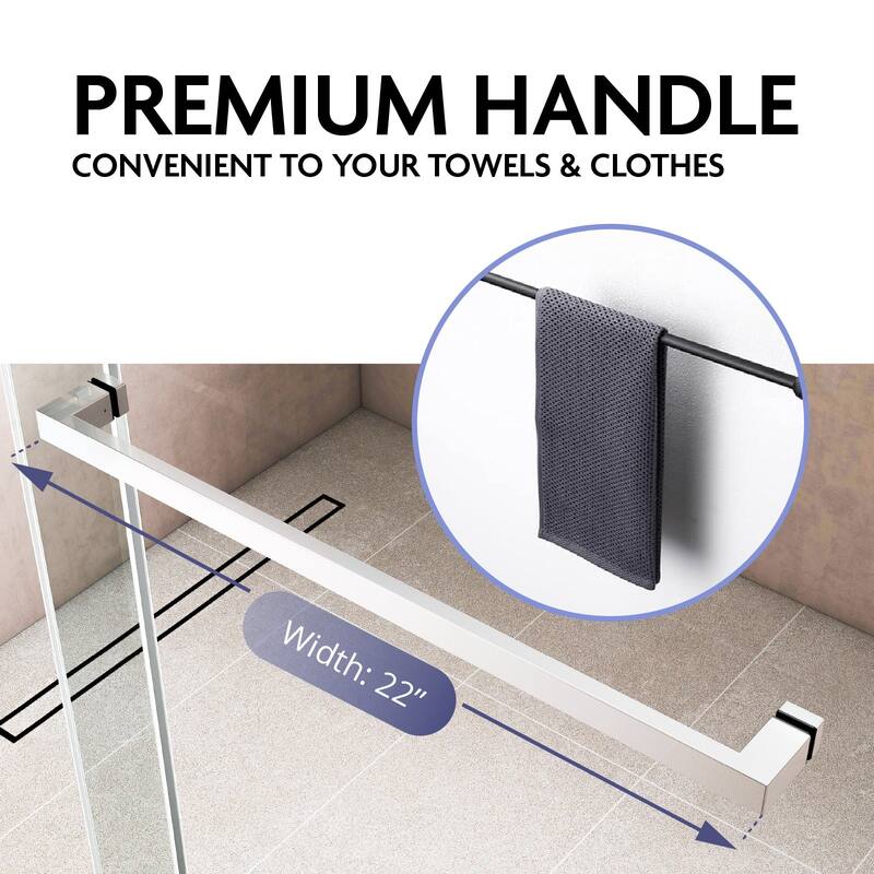 VS Series 68" - 72" W X 78" H Soft Closing Frameless Double Sliding Shower Doors With 3/8" Tempered Clear Glass