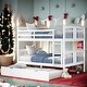preview thumbnail 2 of 41, Contemporary Full over Full Bunk Bed with Twin Size Trundle and Built-in Ladder, Save Space or Split Into 2 Beds