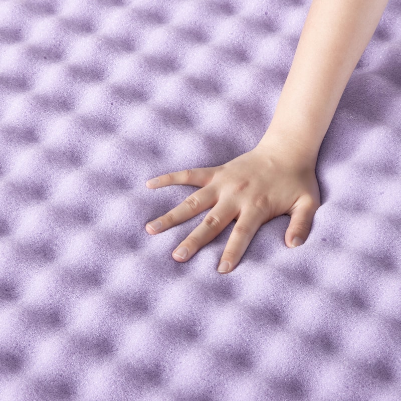 1.5 Inch Lavender Egg Crate Memory Foam Mattress Topper
