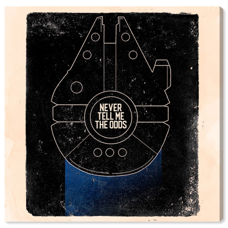 Wynwood Studio Prints Fantasy and Sci-Fi Never Tell Me the Odds Black and Modern & Contemporary Wall Art Canvas Print