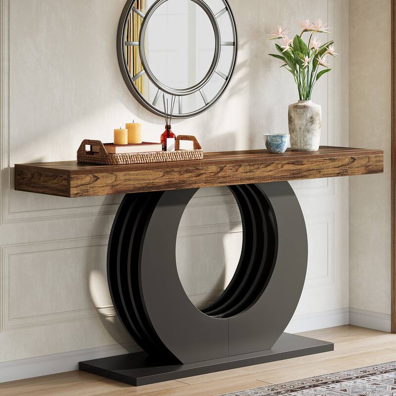 63" Console Table, Long Sofa Entryway Accent Table, Living Room Hallway Behind Sofa Table