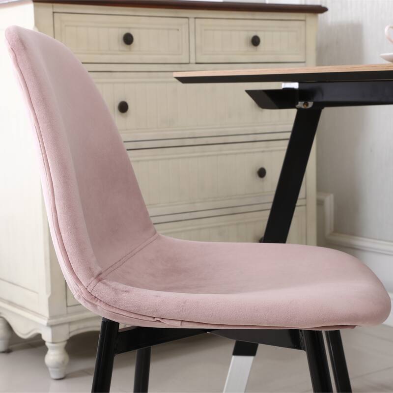 Modern Style 5-Piece Dining Set with Round Table and 4 Velvet Upholstered Chairs