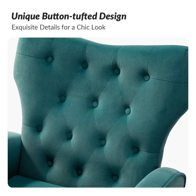 Abadiana Accent Tufted Chair with Metal Base by HULALA HOME