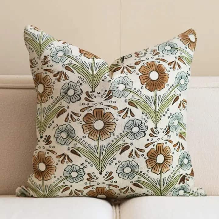 Decorative vintage brown block print Cushion Cover - Vanshika