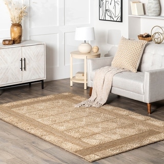 Nuloom Bronya Solid Tiled Jute Area Rug