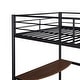 preview thumbnail 6 of 13, Twin Loft Bed with Built-in Desk and Guardrails, Black