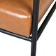 preview thumbnail 8 of 9, Mid-Century Modern Accent Chair with Upholstery, Padded High Backrest, Metal Frame and faux leather wrapped Armrests