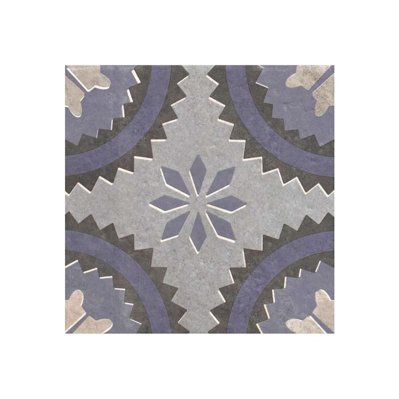 Verity Poppy 8x8 Matte Porcelain Encaustic Tile - Floor, Wall, Backsplash