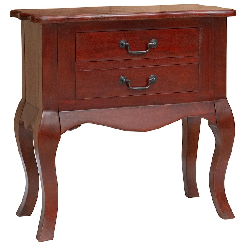 vidaXL Side Table Brown 23.82 x 11.81 x 24.02 in Solid Mahogany Wood - 23.82 x 11.81 x 24.02 in