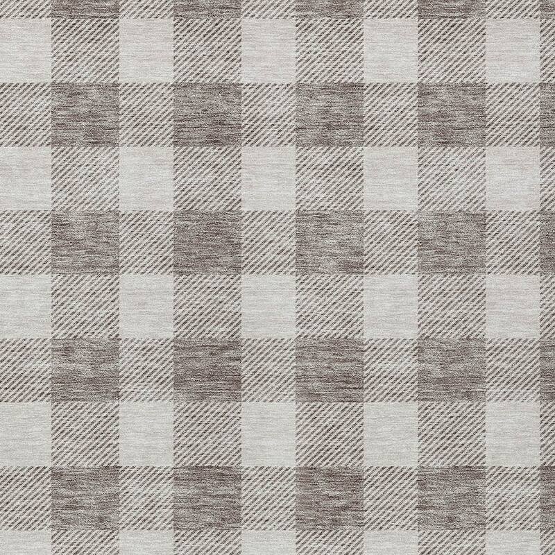 HomeRoots Plaid Transitional Rectangle Outdoor Rug