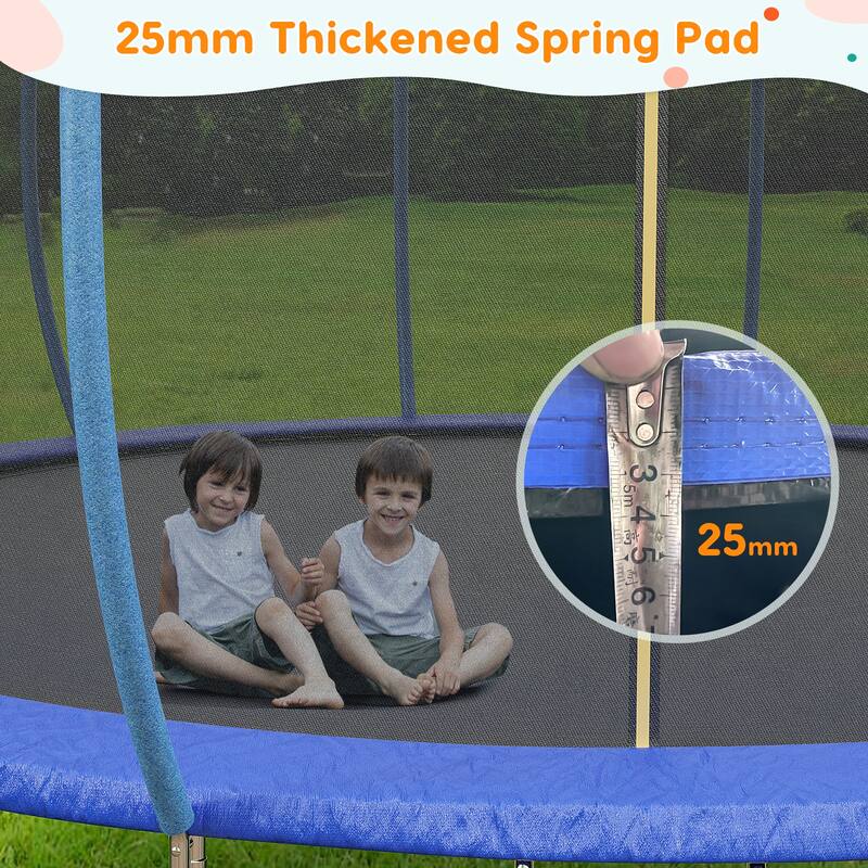 16FT Trampoline, Recreational Trampolines with Enclosure Net and Ladder