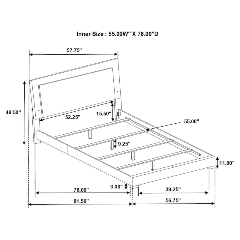 Felicity Wood LED Panel Bed White High Gloss