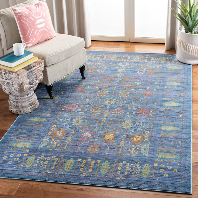 SAFAVIEH Valencia Insaf Vintage Boho Oriental Rug - 4' x 6' - Blue/Multi