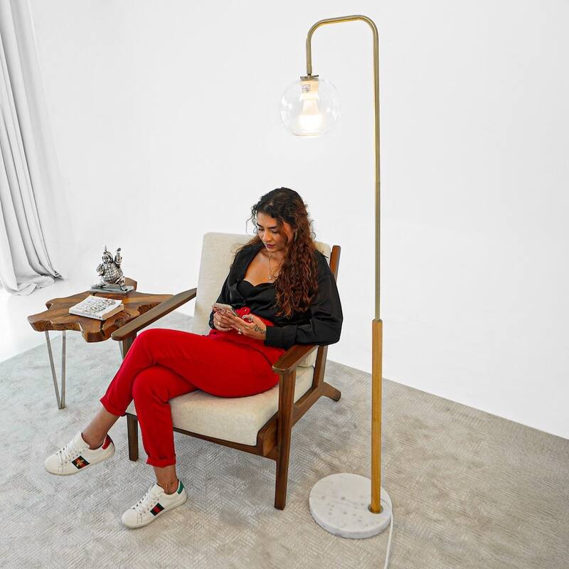 Minimalist High Corner Floor Lamp with White Shade