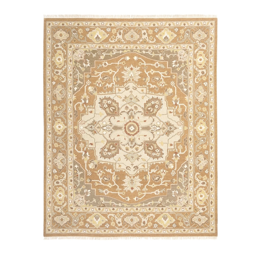 Rust/Brown/Ivory Soumak Flatweave Area Rug
