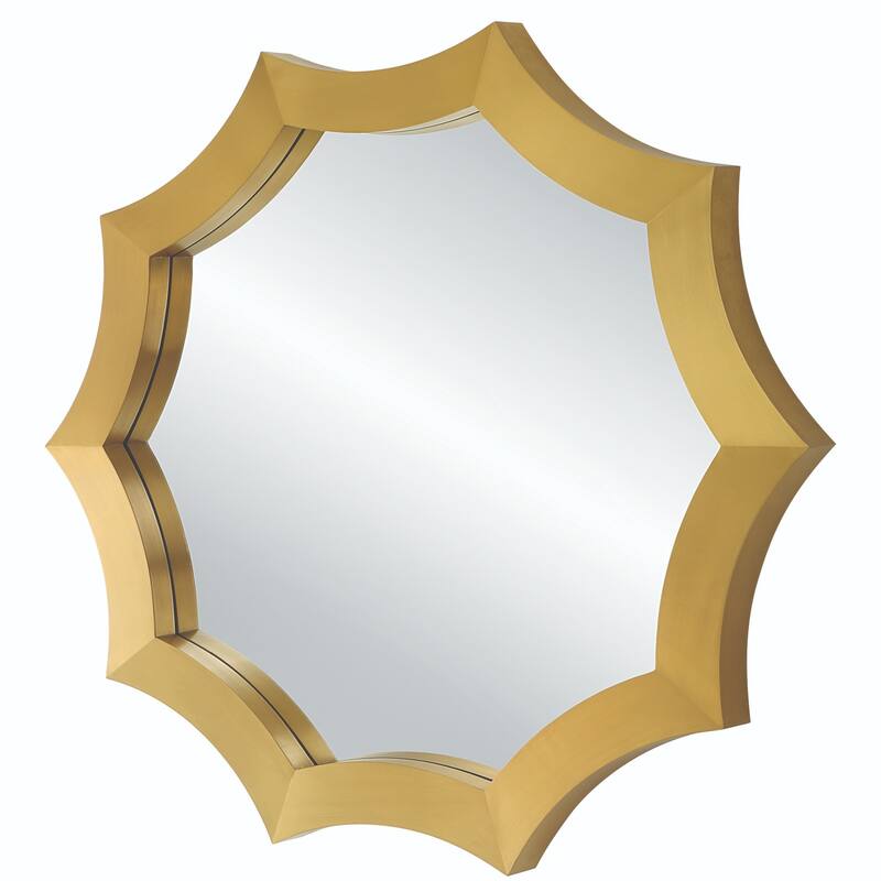 Brushed Brass Round Wall Mirror - 42" - Gold