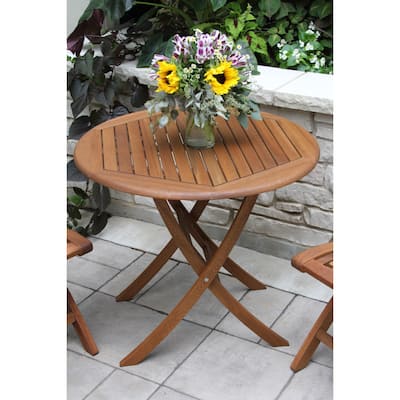 Eilaf 30" Folding Eucalyptus Bistro Table