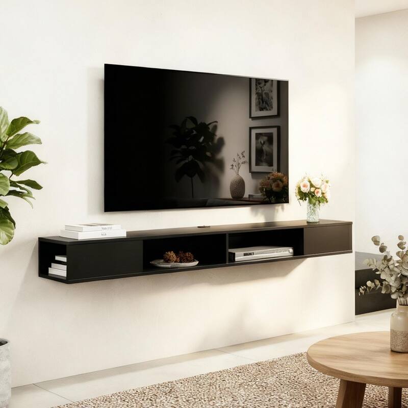 Entertainement Center Wall Mount for 75 inch TV - Black