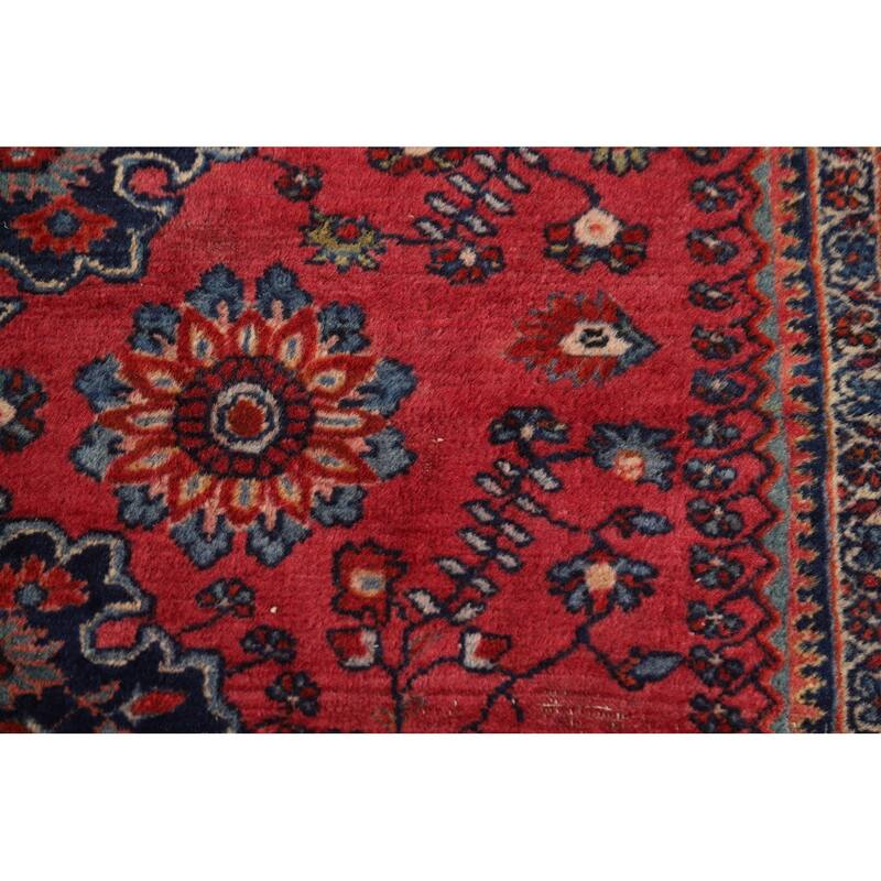 Pre-1900 Antique Vegetable Dye Sarouk Farahan Persian Wool Carpet - 5'0"x 6'2"