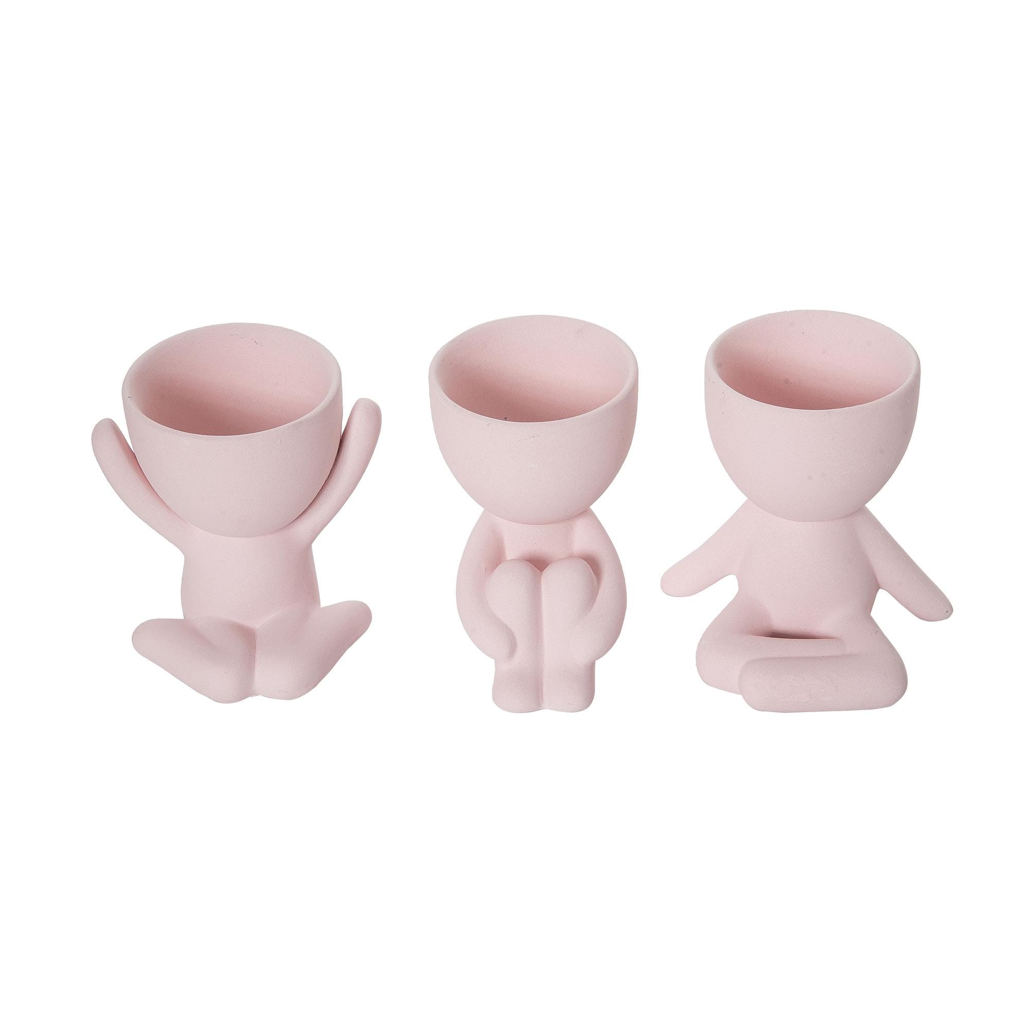 Transpac Stoneware Pot Figurine Planter Set of 3 Spring Home Decorations