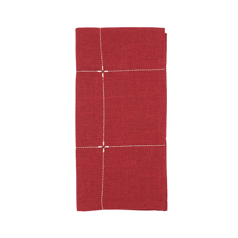 Embroidered Napkin (Set of 4) - 20"x20" - Red