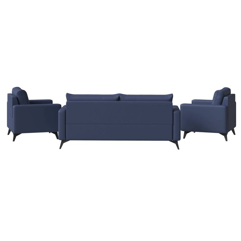 3-Piece Sofa Set Upholstered in Leather Inno Series by LeisureMod
