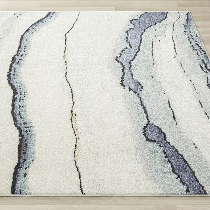 Luxe Weavers Modern Sunset Marbled Abstract Area Rug, Stain-Resistant Carpet