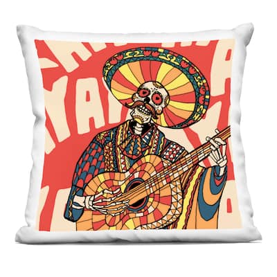 Stupell Day Of Dead Guitarist Skeleton Decorative Printed Throw Pillow Design by Ali Gulec
