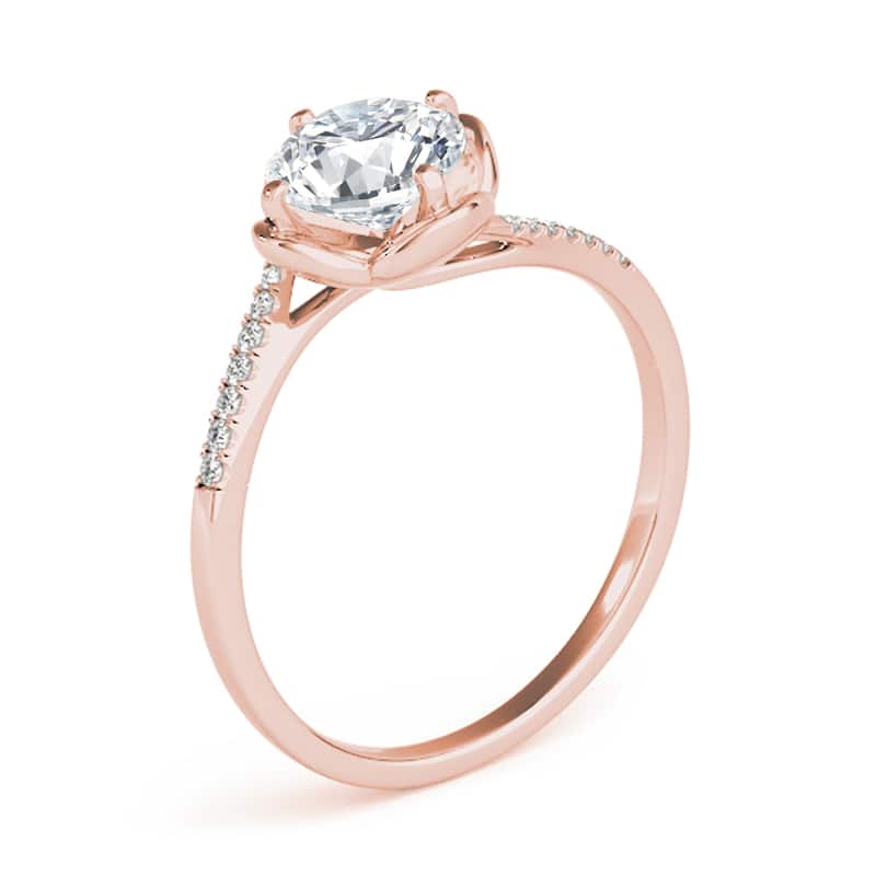 Auriya 14k Rose Gold Lab Grown Round Diamond Engagement Ring 0.50 to 5.00 ct. tw. (F-G VS)