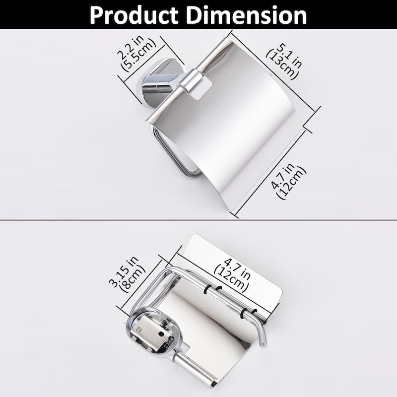 Wall Mounted Toilet Paper Holder Tissue Roll Holder with Cover