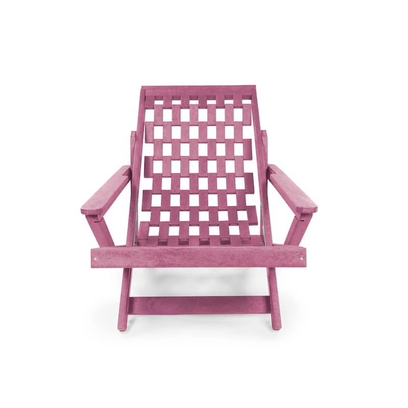 Aspen Fully Assembled All-Weather HDPE Outdoor Folding Lounge Chair with Removable Cushion