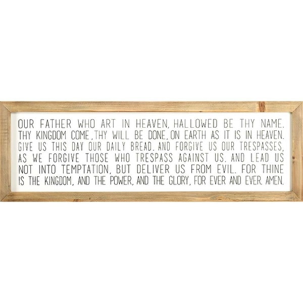 36" Brown and White Bible Quote Rectangular Wall Plaque - N/A
