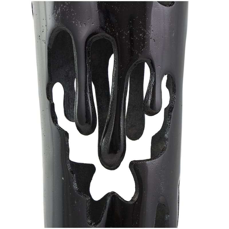 Aluminum Metal Drip Decorative Vase with Melting Designed Body - Silver, Gold or Black - Roche River Decor
