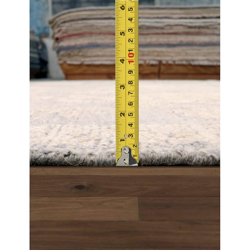 Pasargad Home Oushak Hand-Knotted Grey/Blue Wool Area Rug - 9' 1'' X 10' 3''