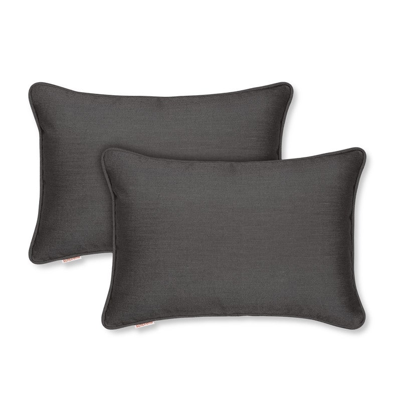 Sunbrella by Austin Horn Classics Corded-Edge Filled Pillow (Set of 2) - 13x20 - Black