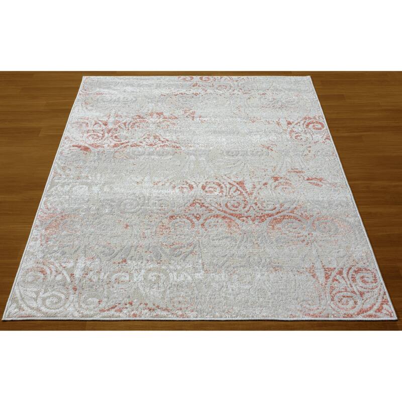 Sevita Causal Coral Pink Floral/Botanical Rug