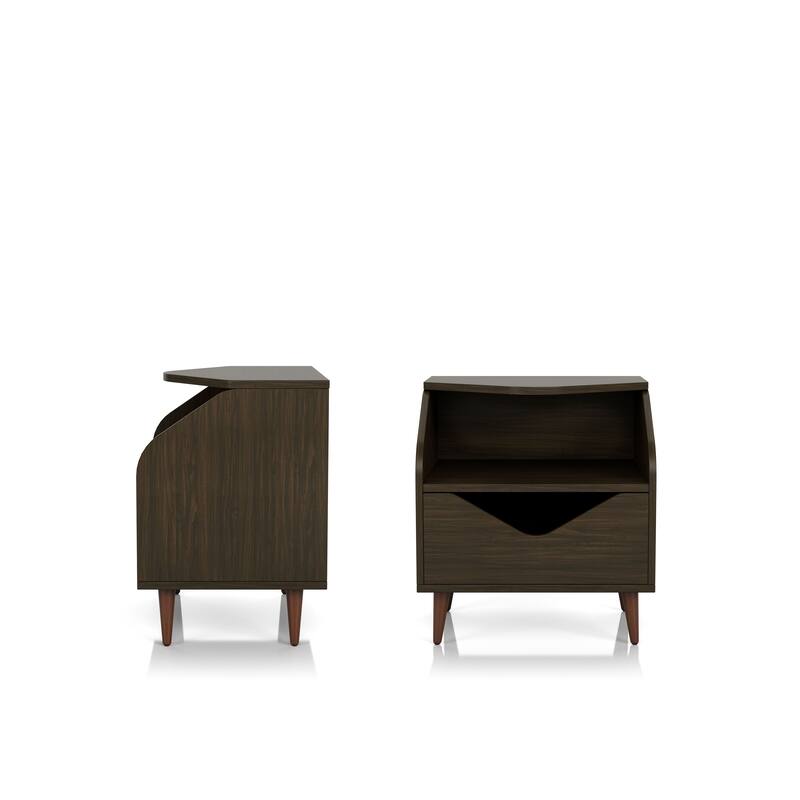 DH BASIC Mid-century Modern 20-inch 1-Shelf and 1-Drawer End Table by Denhour