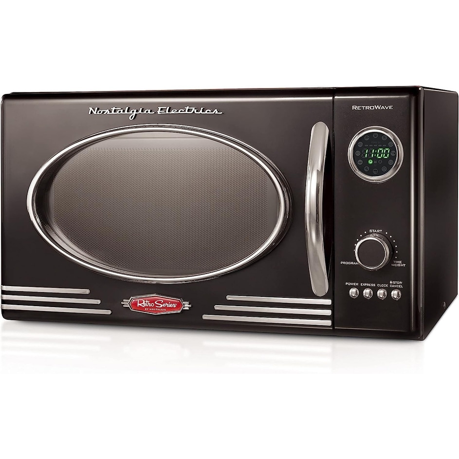 Nostalgia Retro 0.7 Cu. ft. 700-Watt Countertop Microwave Oven - Black