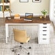 preview thumbnail 27 of 36, 47-inch Computer Desk with 5-drawer, Wood and Metal Writing Desk for Study Living Room