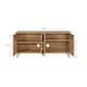 Carved Floral Door Large Storage Cabinet with Metal Handle for Living Room, Kitchen, Entryway
