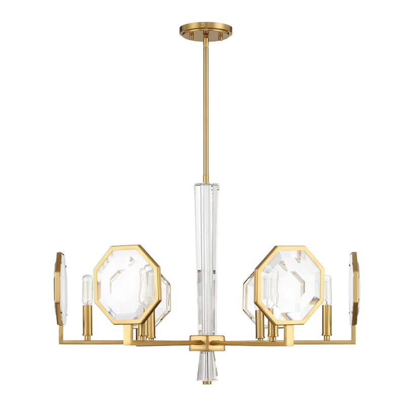 Leighton 6-Light Chandelier in Warm Brass - Warm Brass