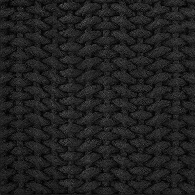 Rene Square Accent Throw Pillow, 20 Inch, Black Handwoven Design