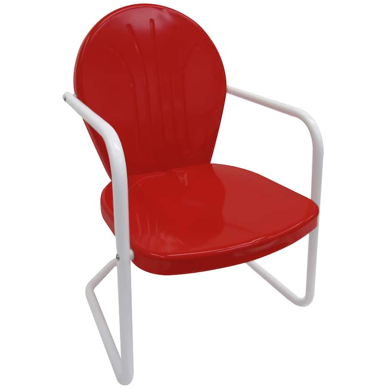 Leigh Country TX 93486 Metal Outdoor Adult Patio Chair Red