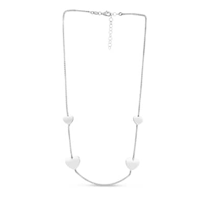 Curata 925 Sterling Silver 18" Graduating Polished Love Station Necklace
