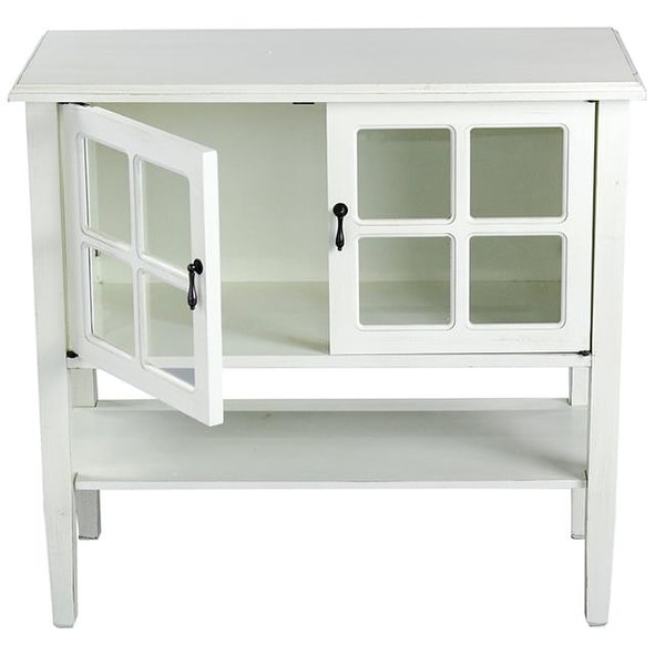 Vivian 2 Door Console Cabinet With Paned Gl Inserts Shelf Vivian 2 Door Console Cabinet With Paned Gl Inserts