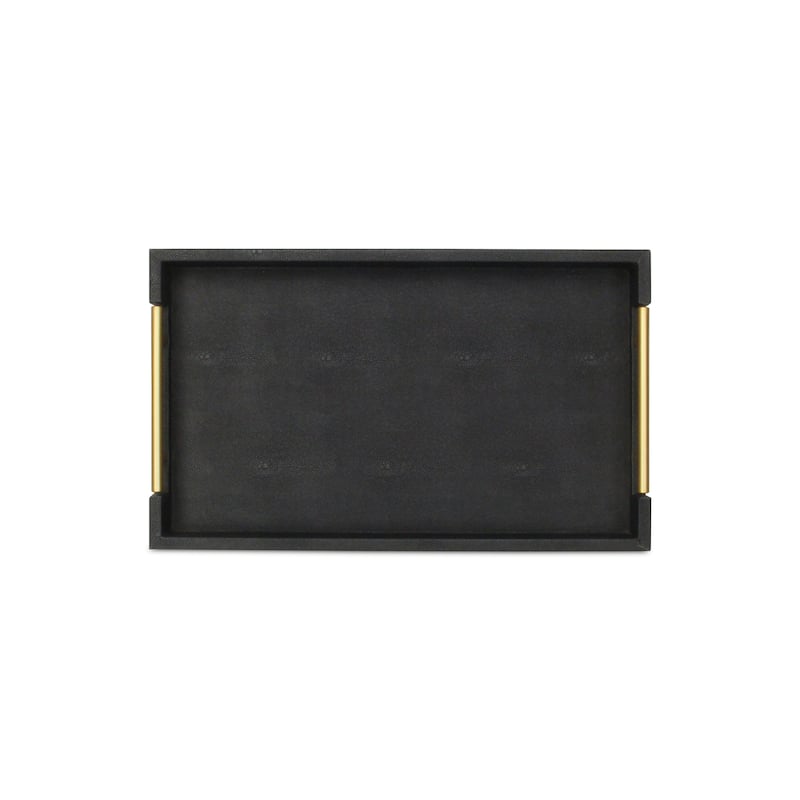 Lusan Faux Shagreen Tray with Handles