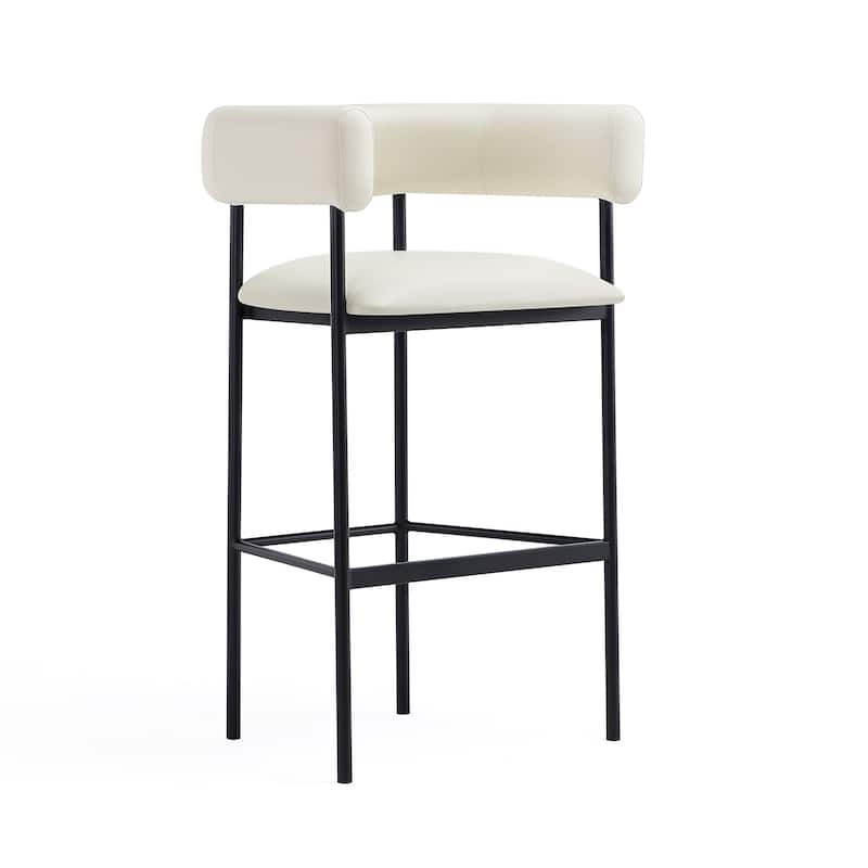Onda Vegan Leather Metal Upholstered Barstool