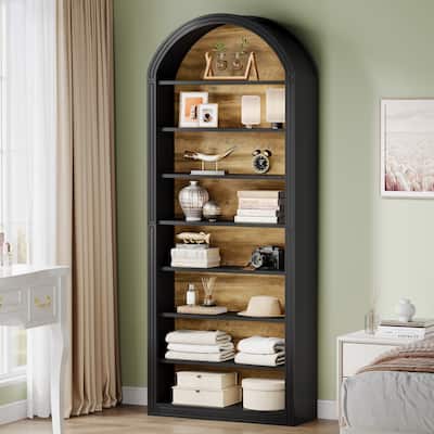 79.53" Tall Modern Arched Bookcase